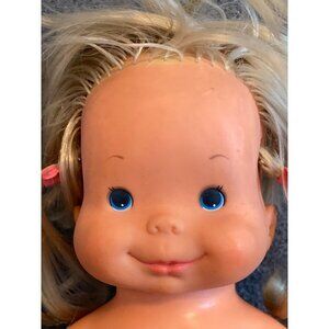VTG 1978 Ideal Toy Whoopsie Doll Blond Squeeze Soft Tummy Hair Lifting Pigtails